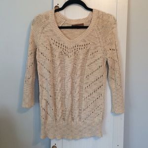 3/4 sleeve Beige sweater