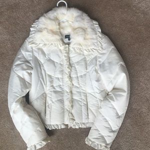 Bebe rabbit fur collar jacket