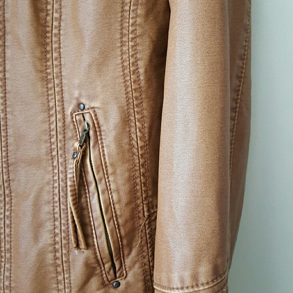 Faux leather caramel jacket