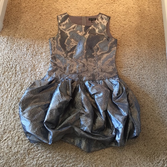 Gray and silver polka dot party dress