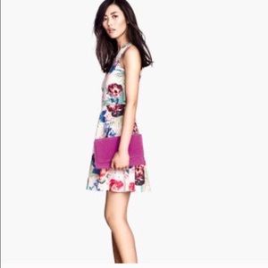 Scoop neck floral fit & flair dress