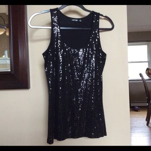 Apt. 9 Black, Sequin Tank Top