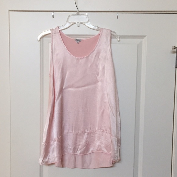 PJ Harlow satin tank with ruffle