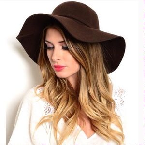 Dark brown floppy hat
