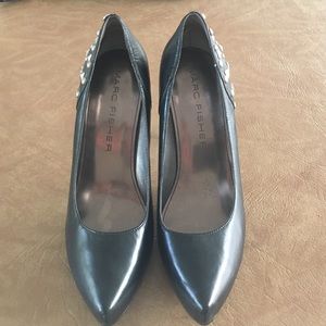 Black Marc fisher heel with jewels on side