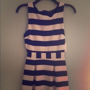 Black and white striped dress