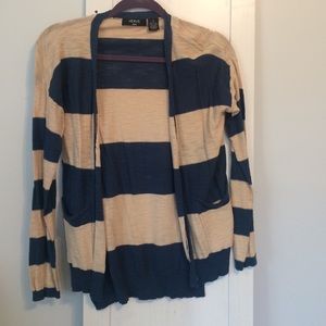 Blue and tan cardigan