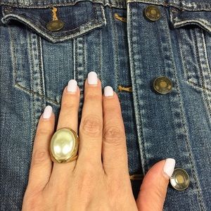 Elegant faux pearl ring