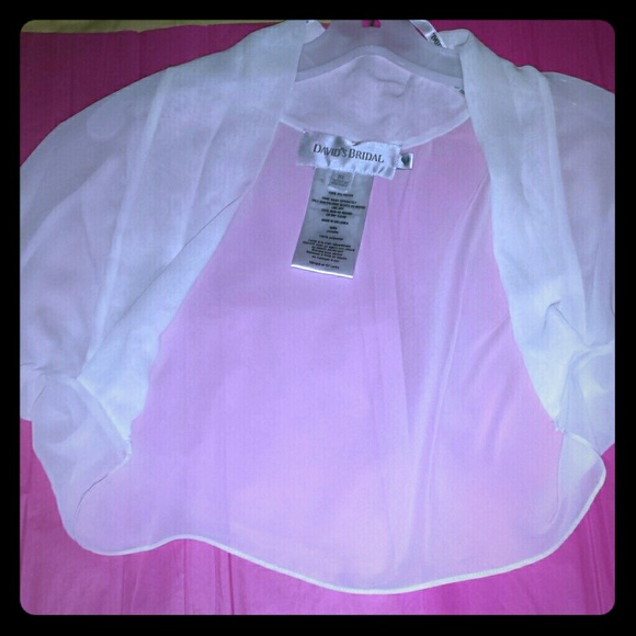 David's Bridal Ivory Bolero Chiffon Jacket