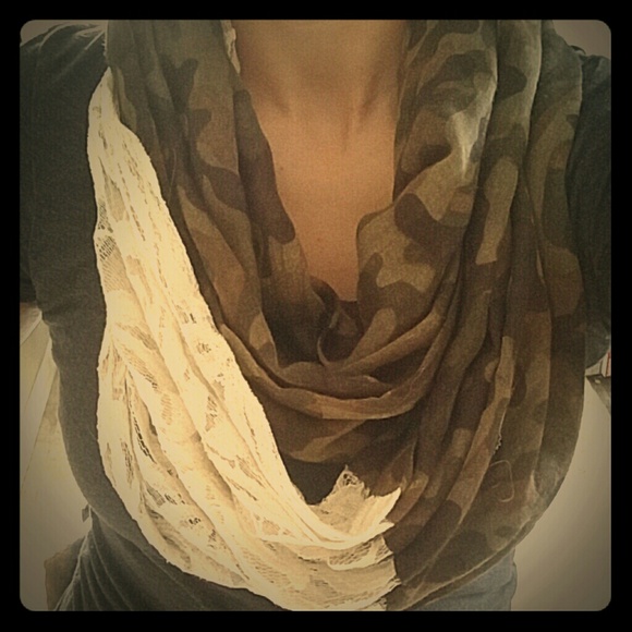 Camo and lace infinity scarf