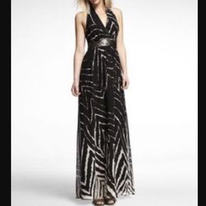 Black sequined maxi dress
