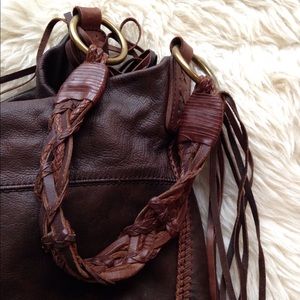 Lucky Brand - braided leather tassel hobo bag