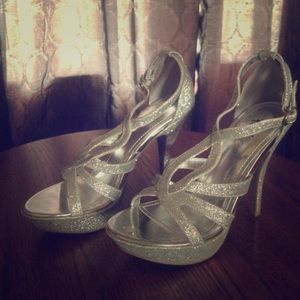 Silver HIgh Heel Shoes