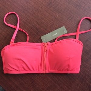 Coral J. Crew bandeau swimsuit bikini top