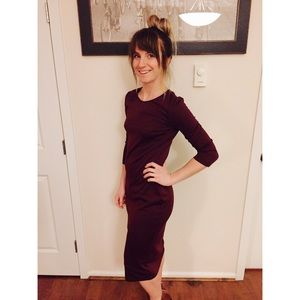 Maroon midi dress size Small