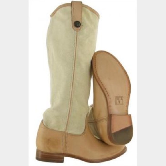 Frye Melissa Button Canvas Women's riding boots.