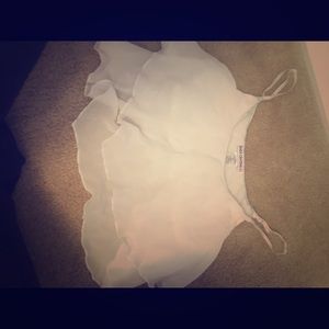 White flowy crop top