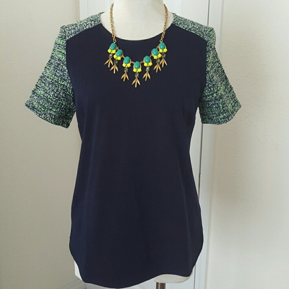 J. Crew Tops - Factory Tweed-Sleeve Top