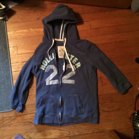Hollister 3/4 sleeve zip up hoodie