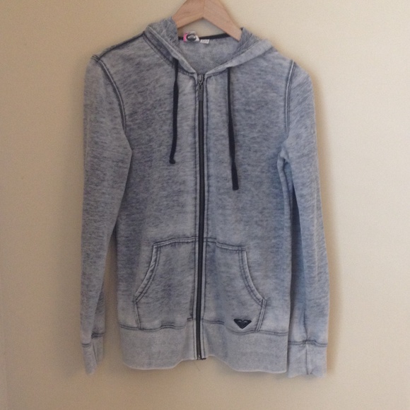 ROXY zip up hoodie light grey
