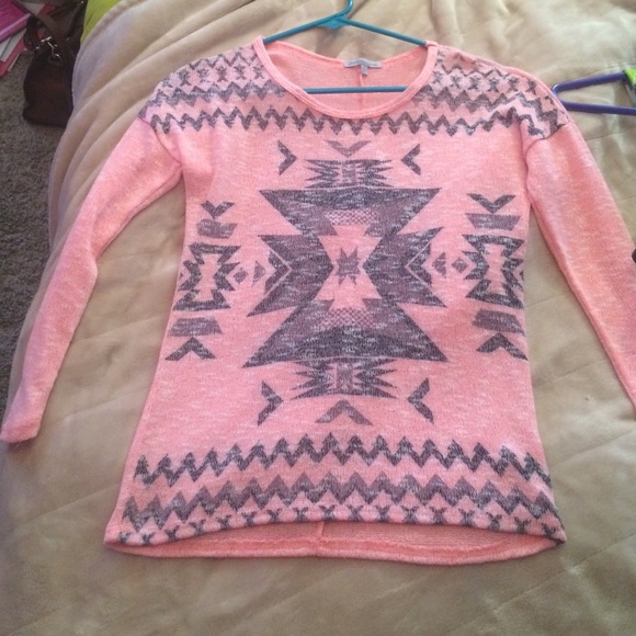 Pink tribal sweater from Charlotte Russe