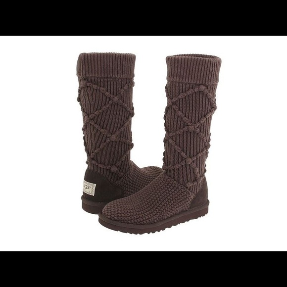 Argyle Knit Dark Brown Uggs