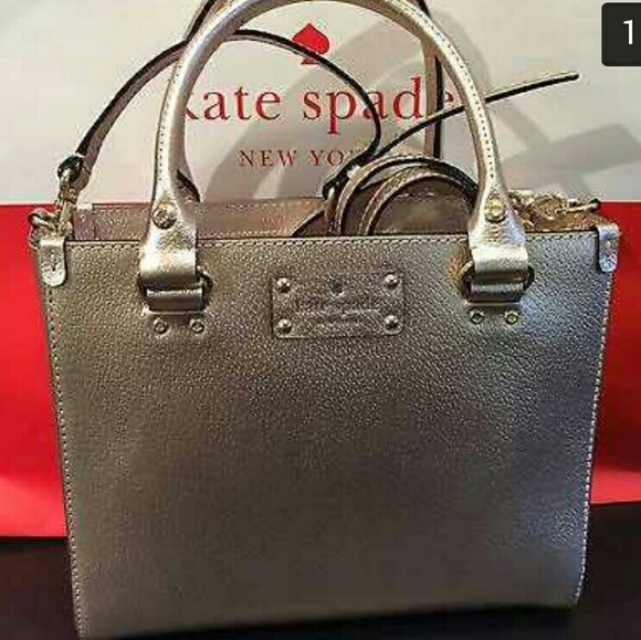 Gold Kate Spade bag & wallet
