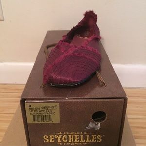 Seychelles cranberry satin flats