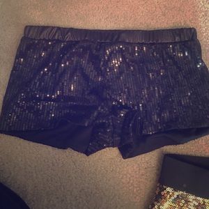 Black sequin shorts
