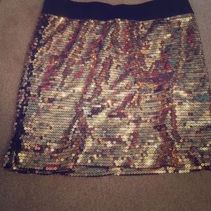 Gold sequin skirt