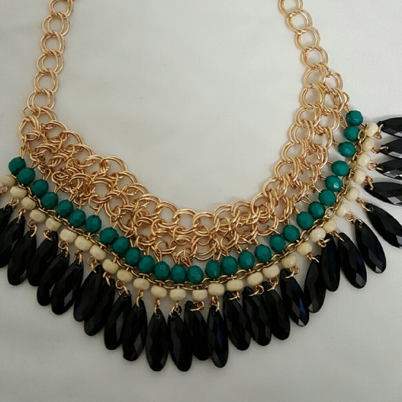 Bohemian Tassels Drop Vintage Gold Choker Chain Ne - Picture 3 of 3