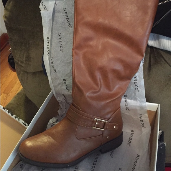 Caramel leather boots