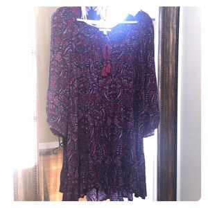 Quarter sleeve dress paisley