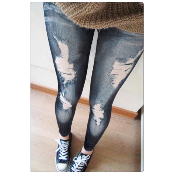 Pants - Stretch Pencil Slim Skinny Jeans  Legging