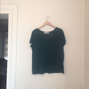 Urban Outfitters teal v-neck tee
