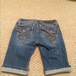 Distressed Rock Revival Bermuda Shorts