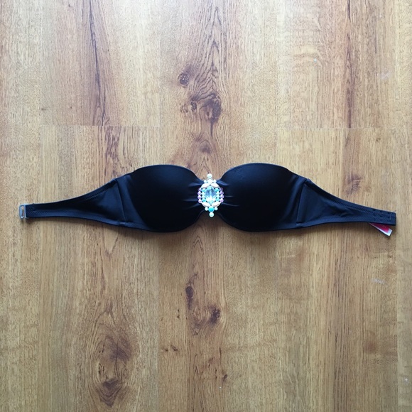 VS black strapless bikini top
