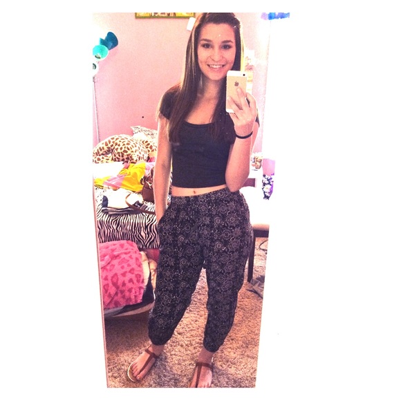 soft LA hearts joggers/ harem pants