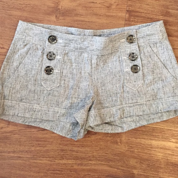 Dressy Grey Express Shorts W/Buttons