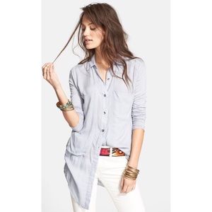 Free People Breakfast in Bed Blouse - Light Blue