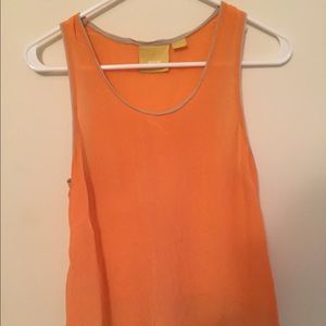 Sleeveless, silk 2 tone tank