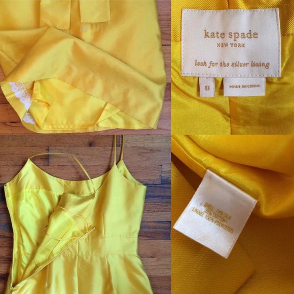 🌻SOLD🌻Kate Spade sunshine yellow bow dress🌼 - Picture 3 of 4