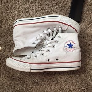 SOLD White converse high tops