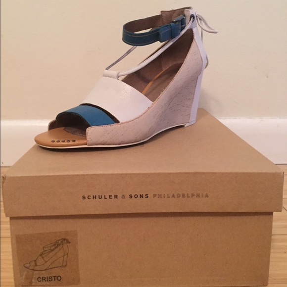Leather and cork wedges