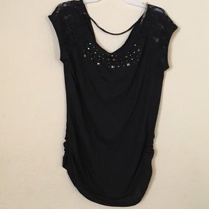 Black ruched side top