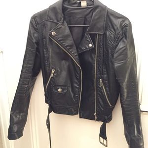 Faux Leather Biker Jacket.