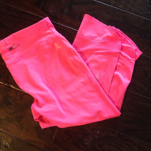 Hot pink breast breast cancer awareness crop pants