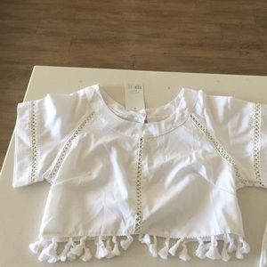 White shorts and crop top set