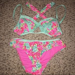 Floral Cutout Bikini
