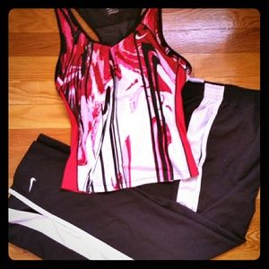 Nike running tank and track pants